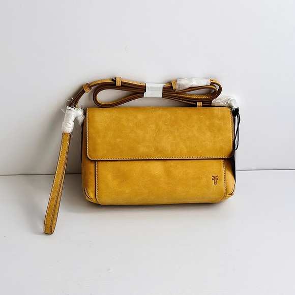 ✨New FRYE Reed Flap Leather Crossbody Bag Sunflower - Picture 9 of 11